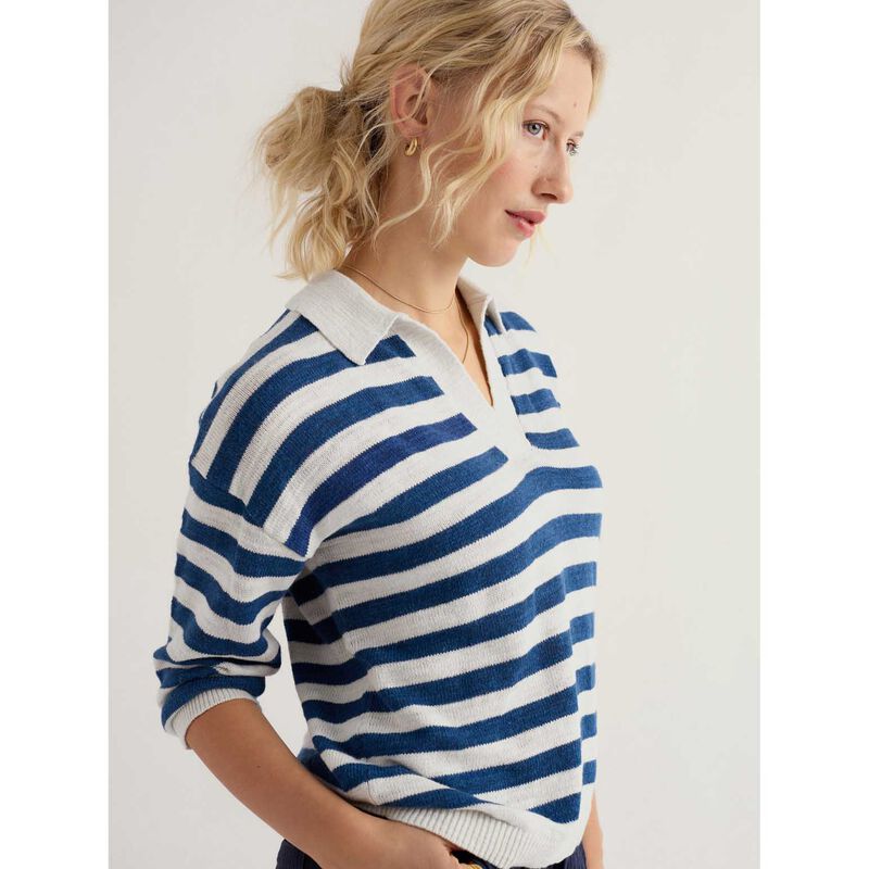 Seasalt Cornwall Gwynver Jumper Cornish Dark Voyage Chalk image number 2